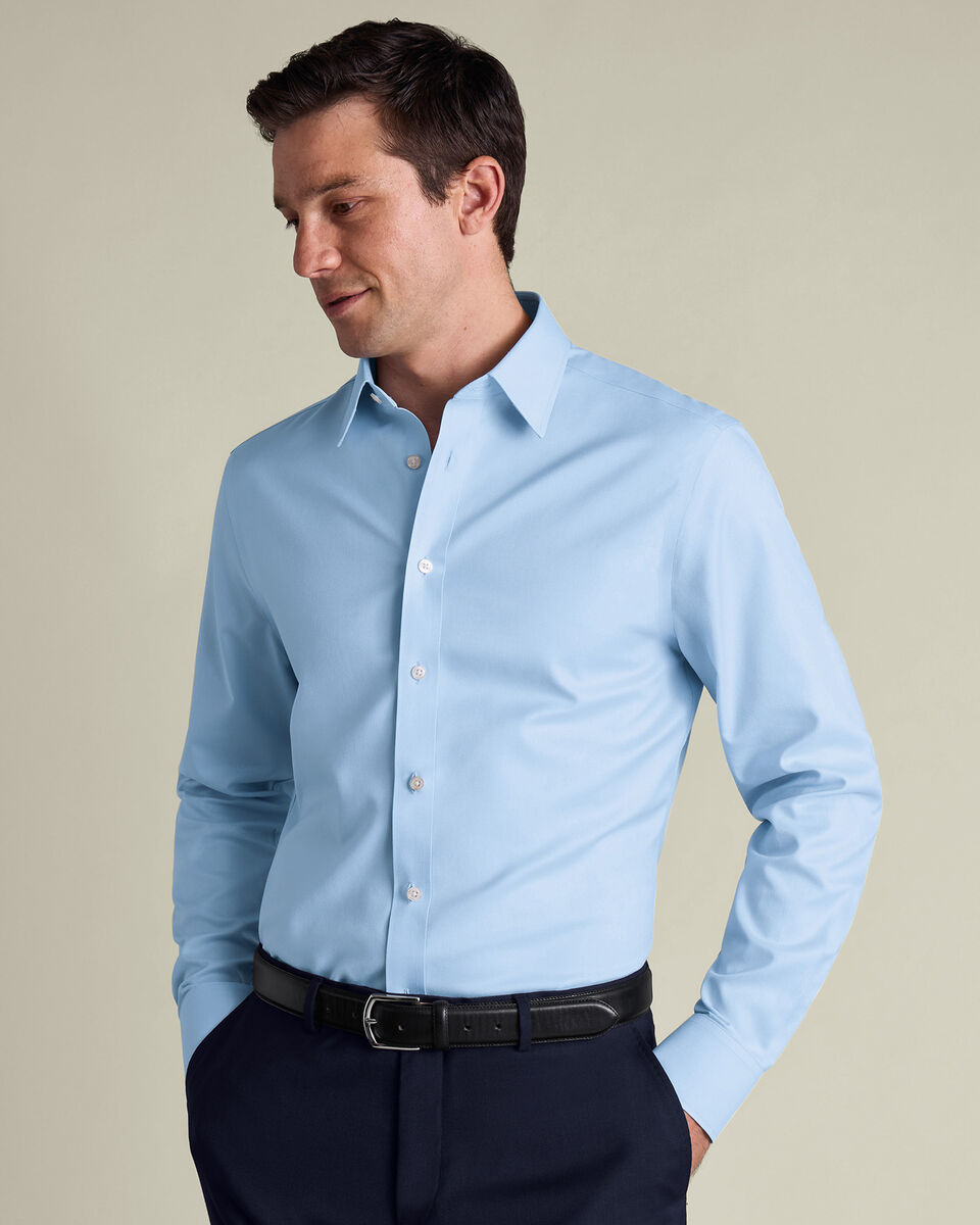 Non-Iron Twill Shirt - Sky Blue