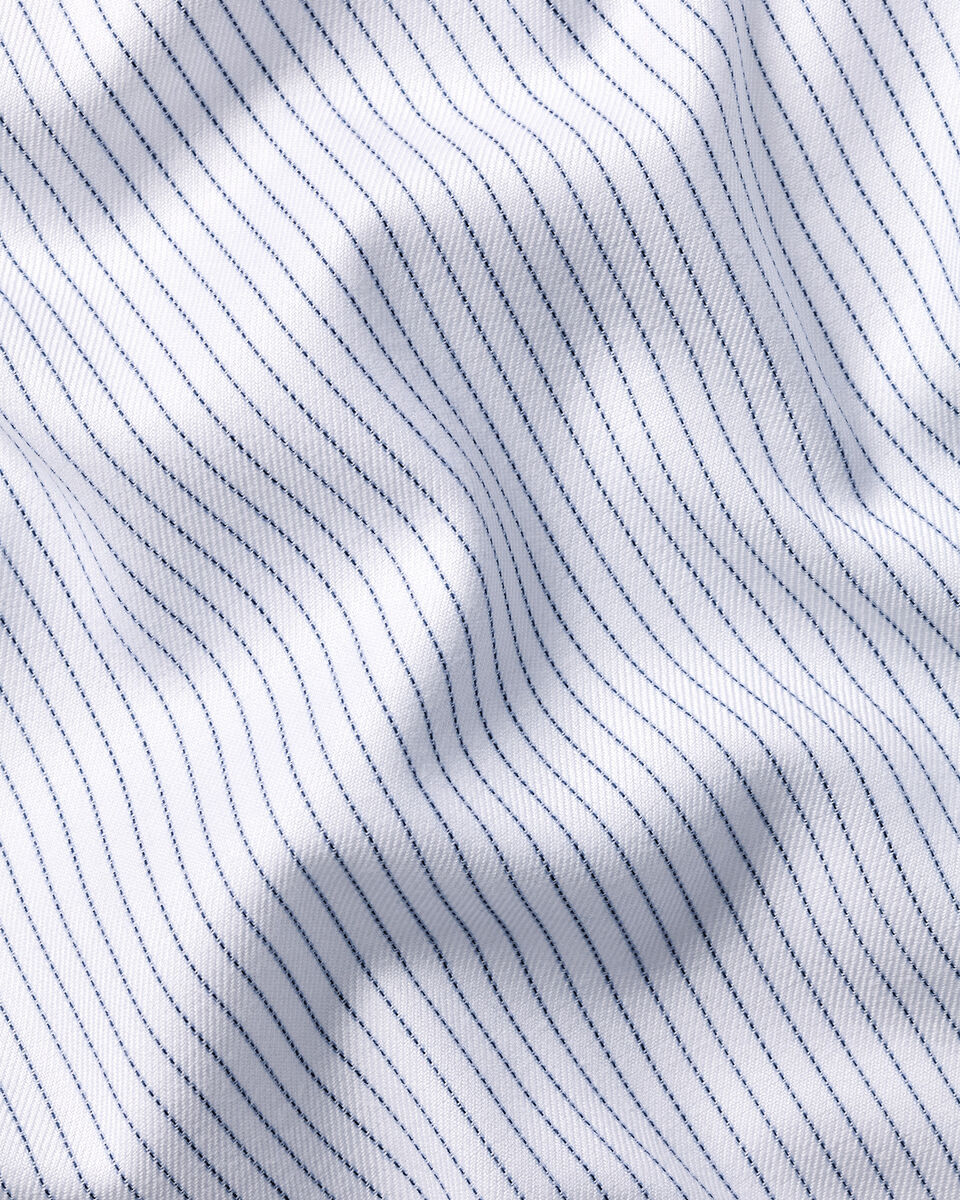 Non-Iron Twill Stripe Shirt – Indigo Blue