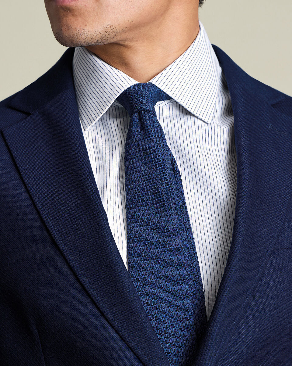 Non-Iron Twill Stripe Shirt – Indigo Blue