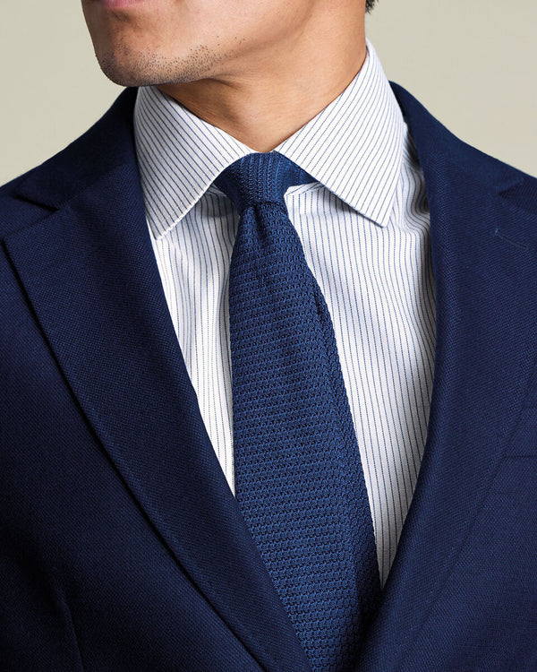 Non-Iron Twill Stripe Shirt – Indigo Blue