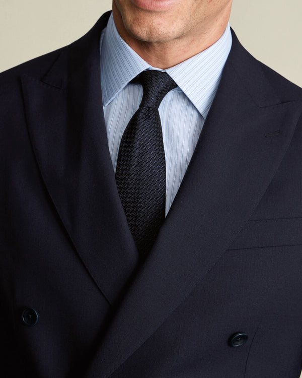 Non-Iron Twill Stripe Shirt – Mid Blue