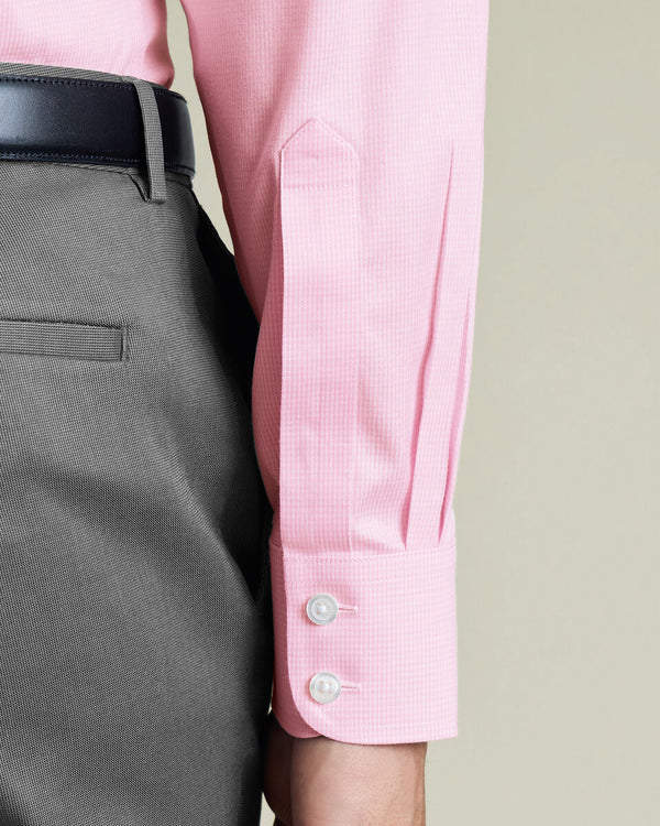 Non-Iron Twill Puppytooth Shirt – Pink