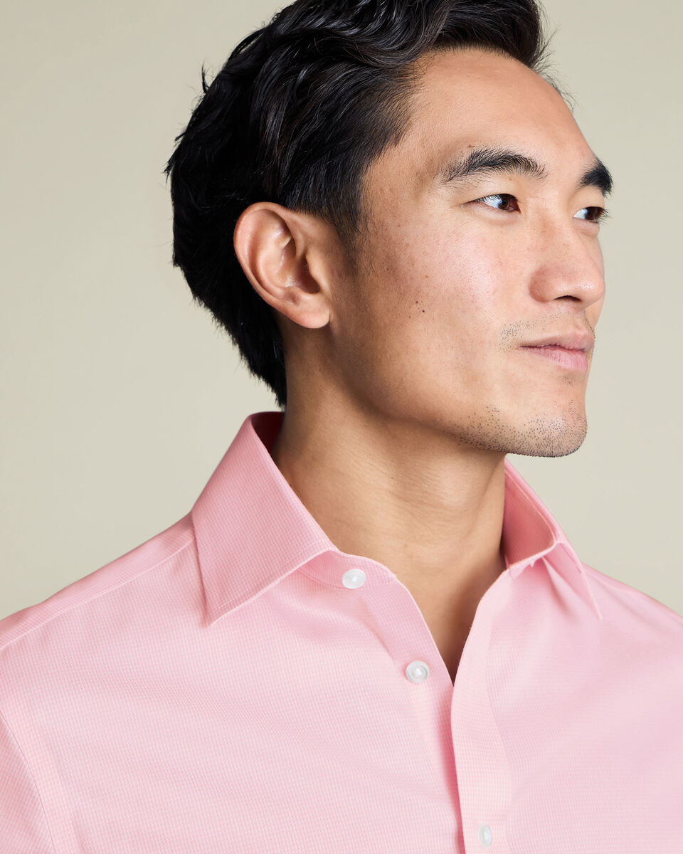 Non-Iron Twill Puppytooth Shirt – Pink