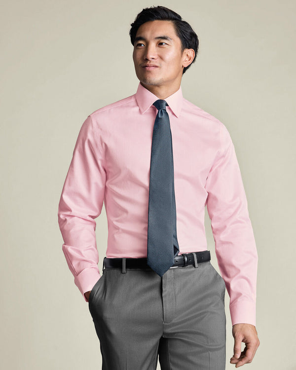 Non-Iron Twill Puppytooth Shirt – Pink