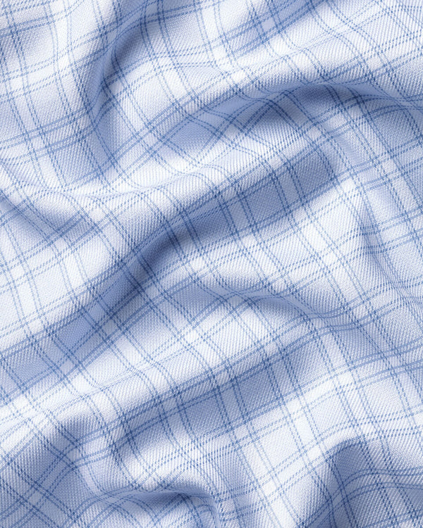 Non-Iron Twill Check Shirt - Sky Blue