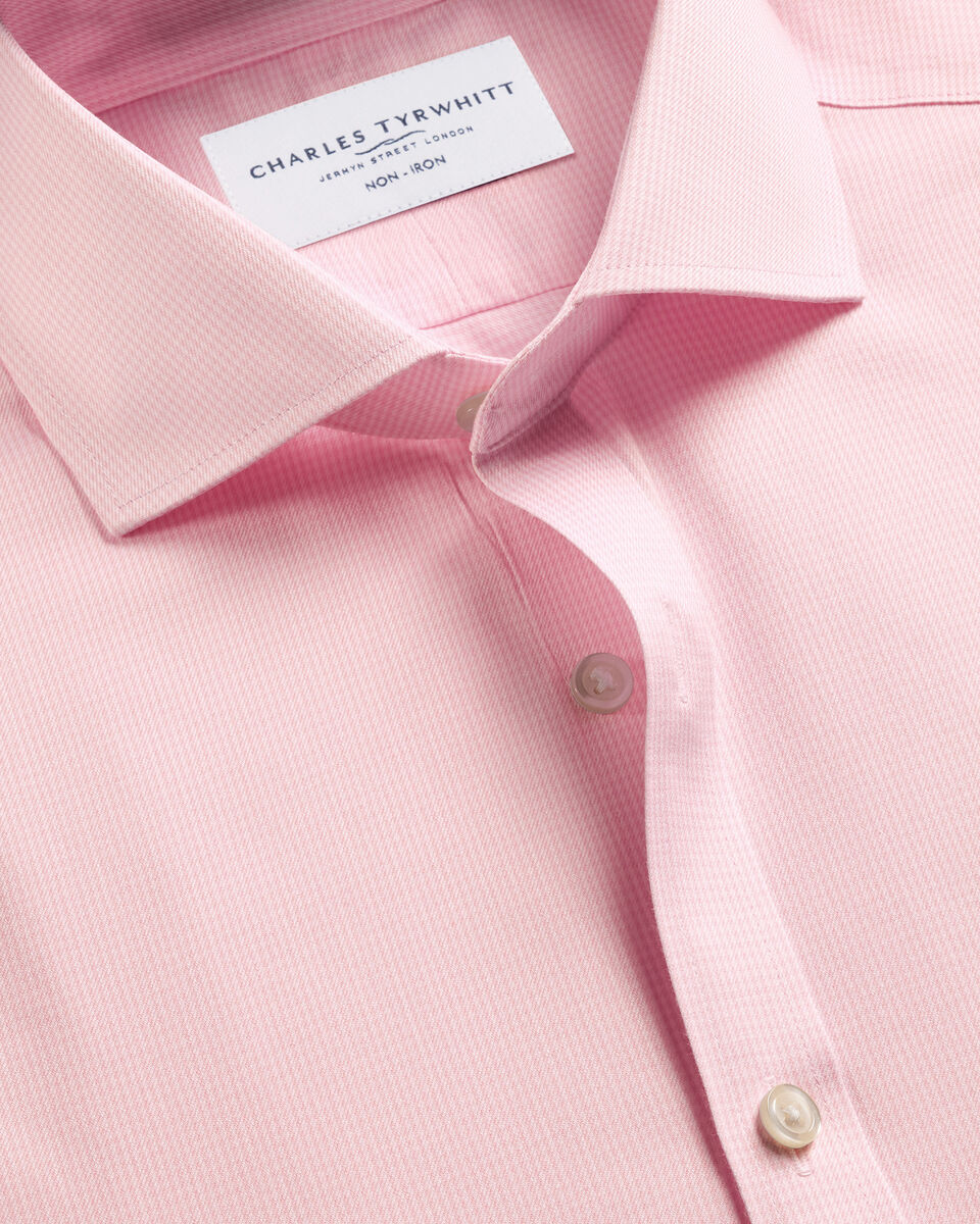 Non-Iron Twill Puppytooth Shirt – Pink