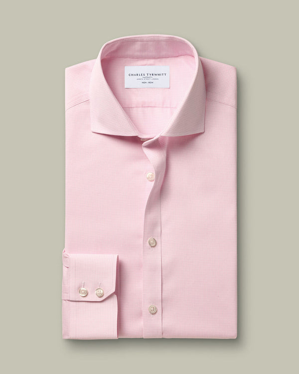 Non-Iron Twill Puppytooth Shirt – Pink