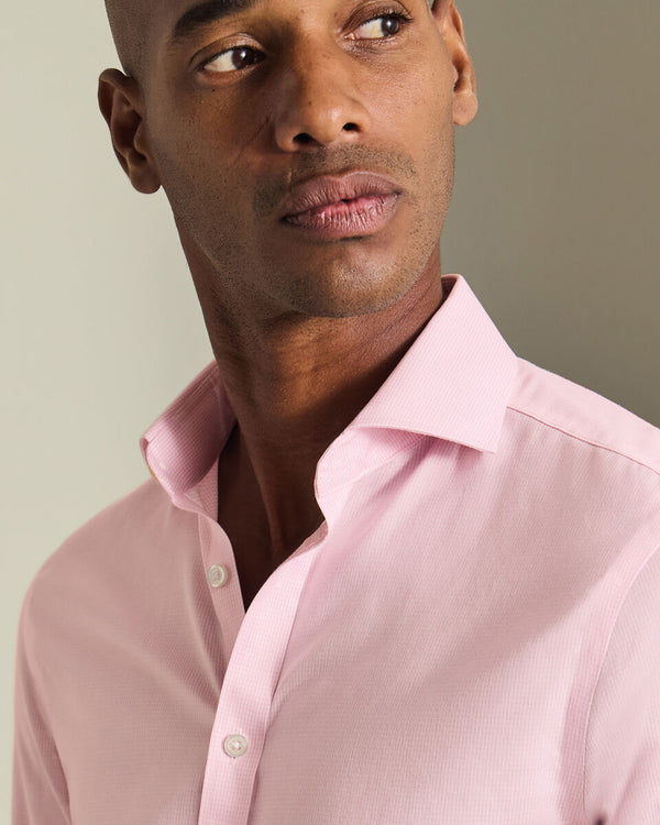 Non-Iron Twill Puppytooth Shirt – Pink