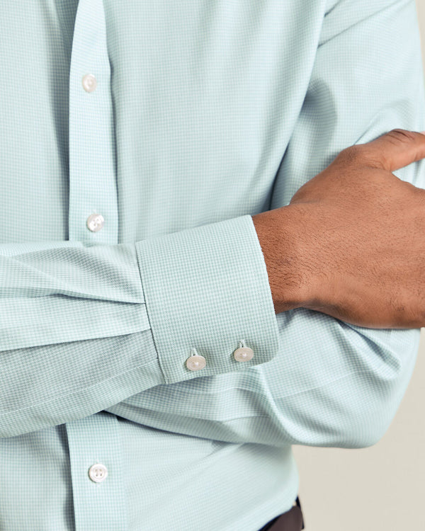 Non-Iron Twill Puppytooth Shirt - Green