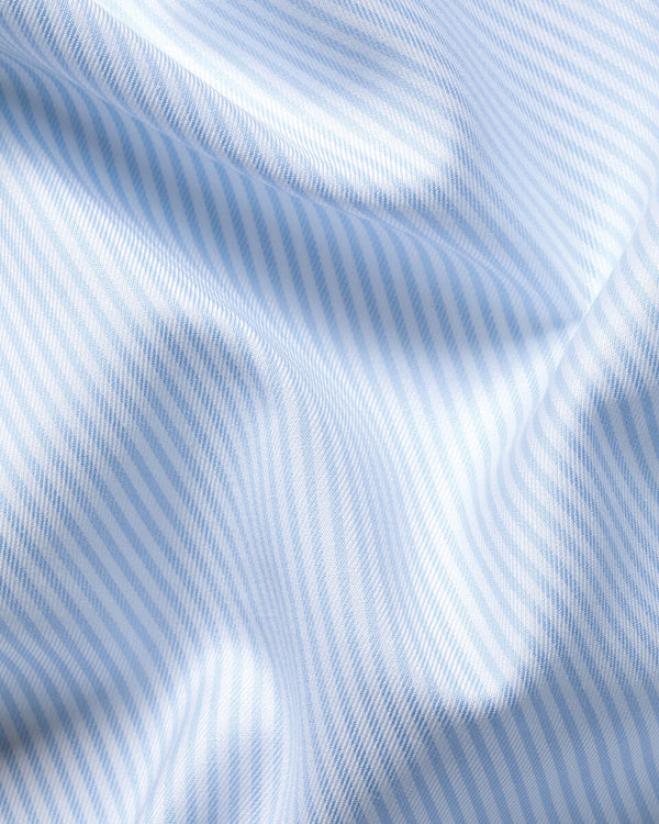 Non-Iron Twill Bengal Stripe Shirt - Light Blue