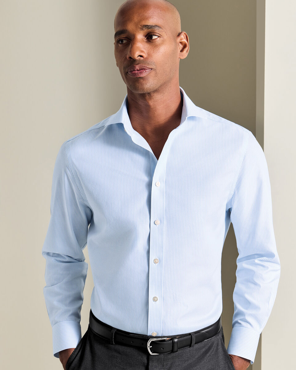 Non-Iron Twill Bengal Stripe Shirt - Light Blue Secondary image