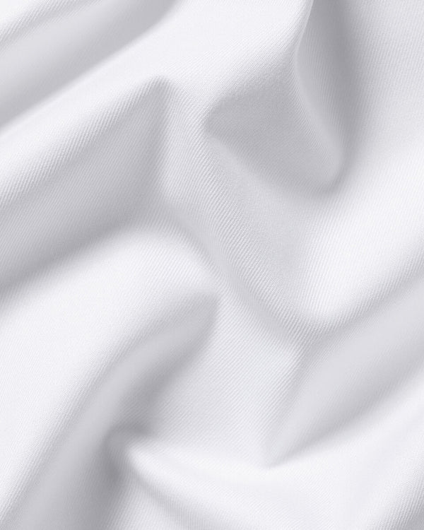 Non-Iron Twill with Contrast Buttons Shirt - White