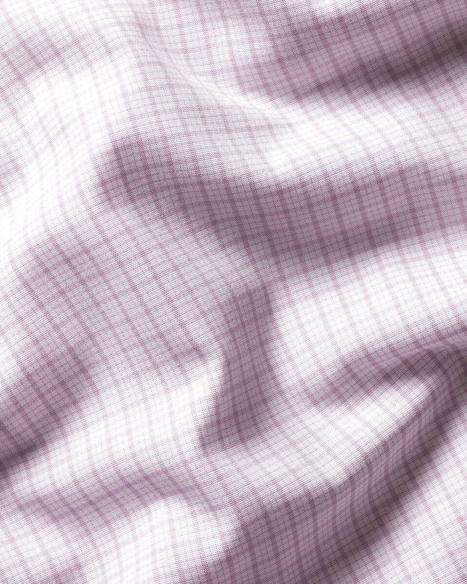 Non-Iron Stretch Poplin Check Shirt - Lilac
