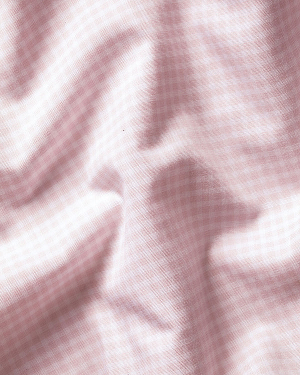 Non-Iron Stretch Poplin Gingham Shirt - Pink