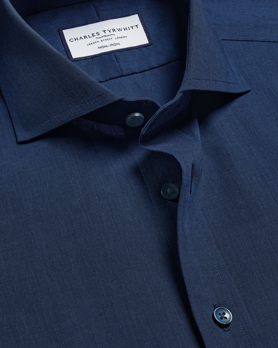 Non-Iron Stretch Poplin Shirt - Royal Blue