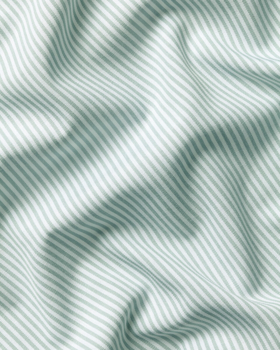 Non-Iron Stretch Poplin Bengal Stripe Shirt – Mid Green