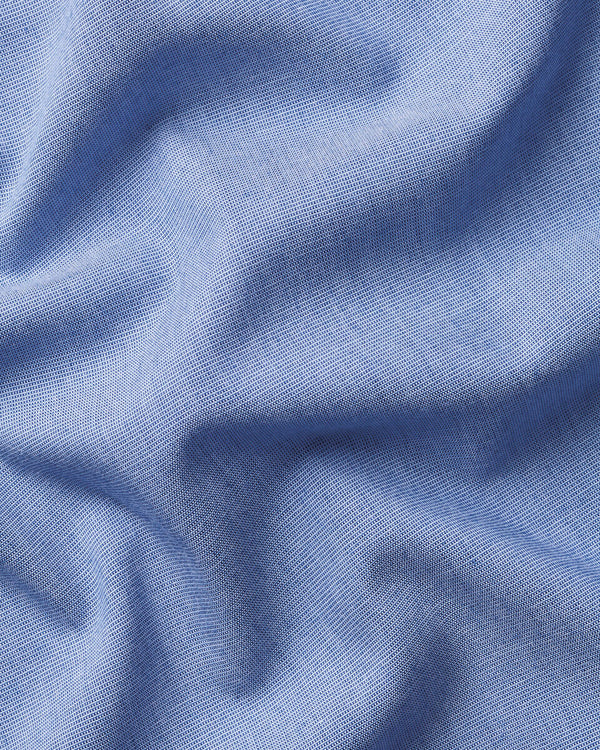 Non-Iron Stretch Poplin Shirt – Mid Blue