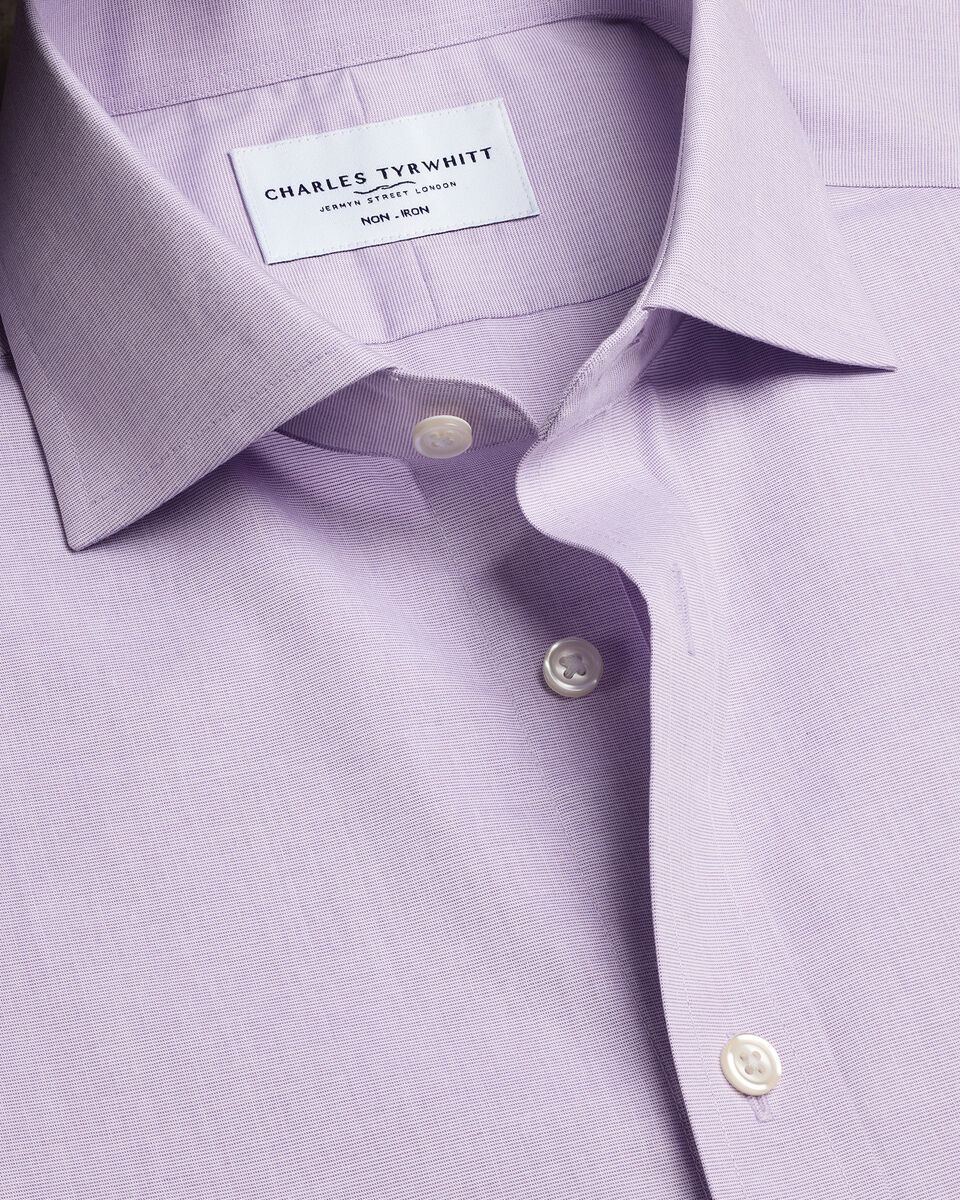 Non-Iron Stretch Poplin Shirt - Lilac Purple Main image