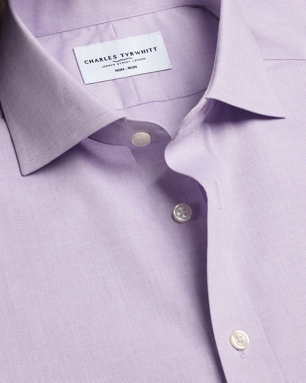 Non-Iron Stretch Poplin Shirt - Lilac Purple