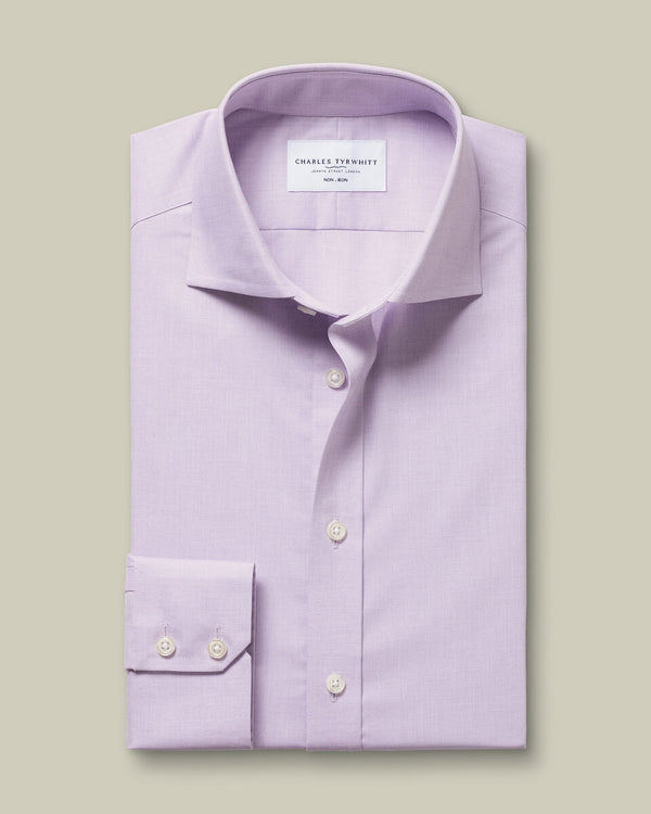 Non-Iron Stretch Poplin Shirt - Lilac Purple