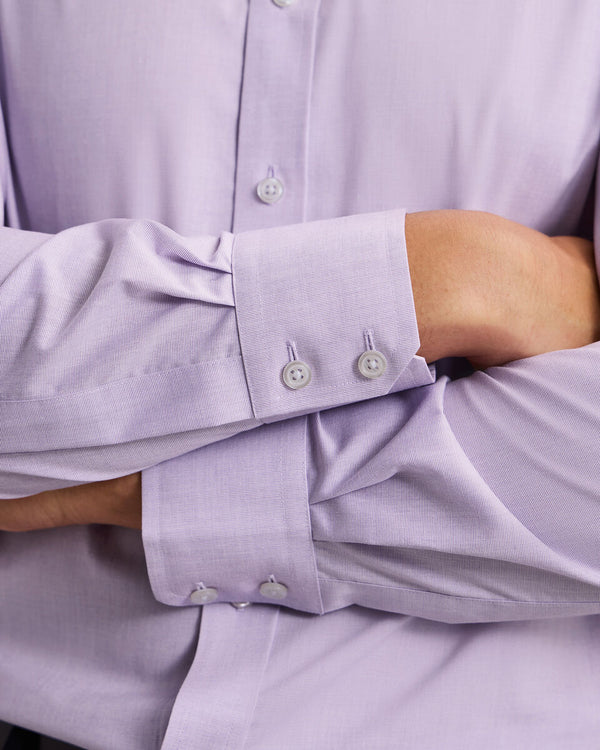Non-Iron Stretch Poplin Shirt - Lilac Purple