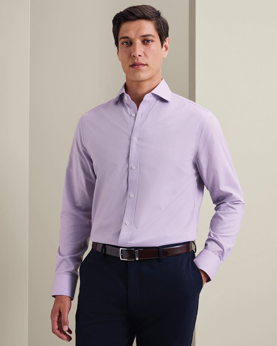 Non-Iron Stretch Poplin Shirt - Lilac Purple Secondary image