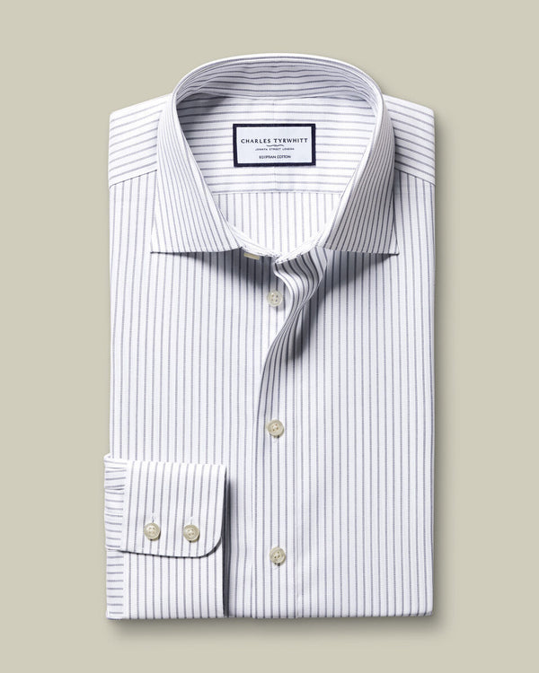 Luxury Stripe Shirt - Mid Blue