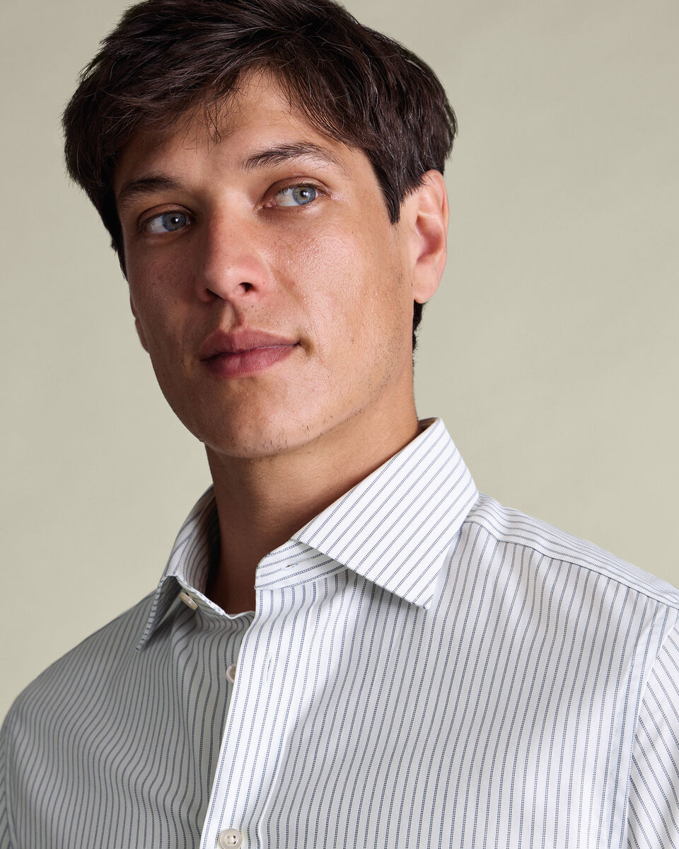 Luxury Stripe Shirt - Mid Blue