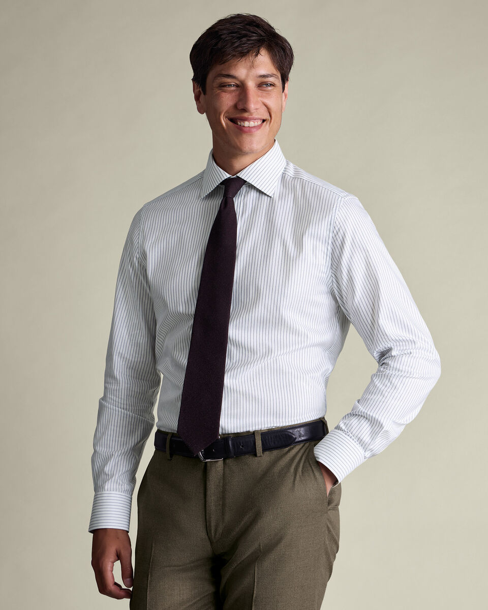 Luxury Stripe Shirt - Mid Blue