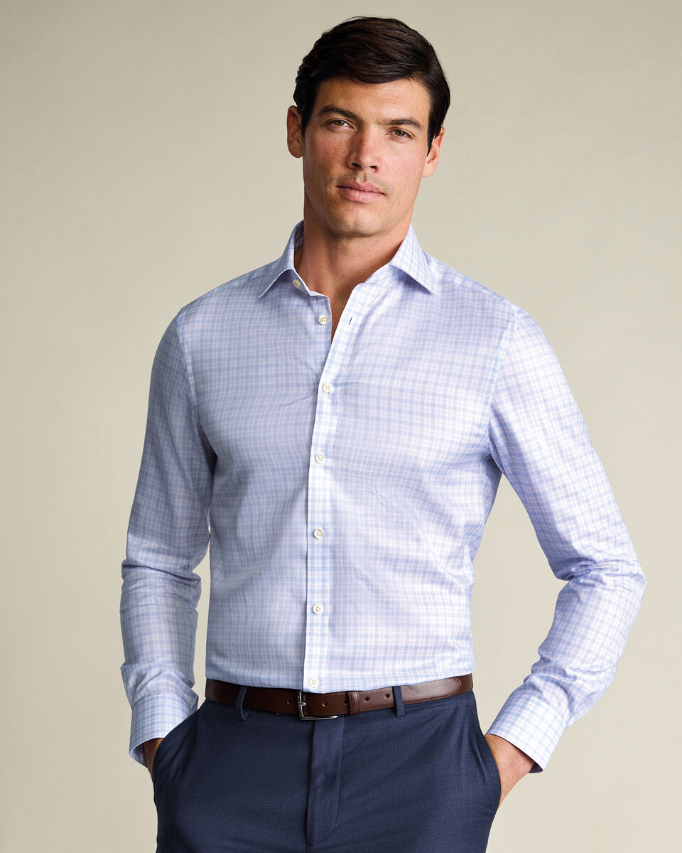Luxury Check Shirt - Lilac and Blue