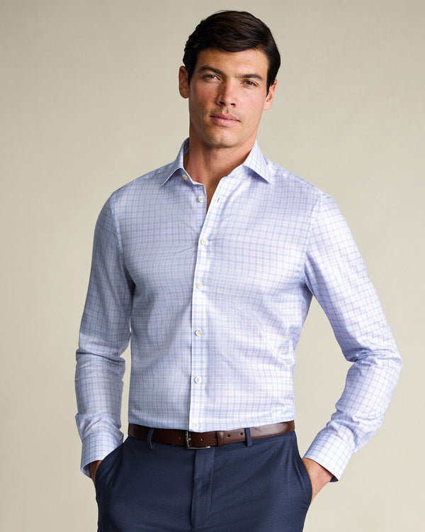 Luxury Check Shirt - Lilac and Blue