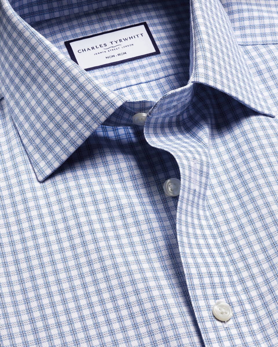 Non-Iron Royal Oxford Check Shirt - Blue Main image