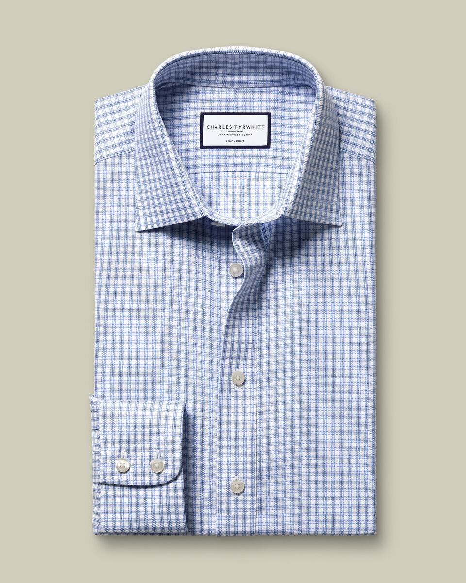 Non-Iron Royal Oxford Check Shirt - Blue
