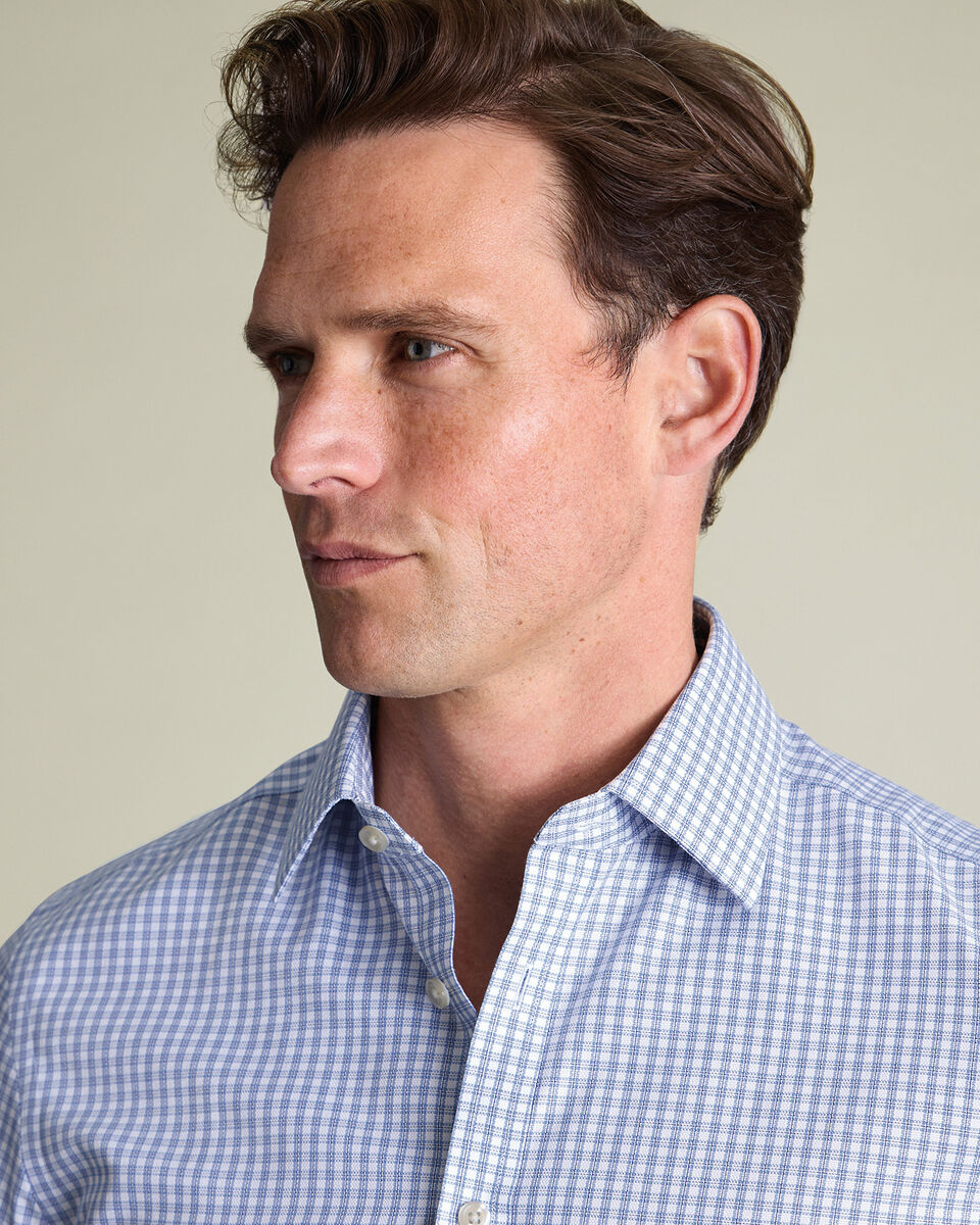 Non-Iron Royal Oxford Check Shirt - Blue