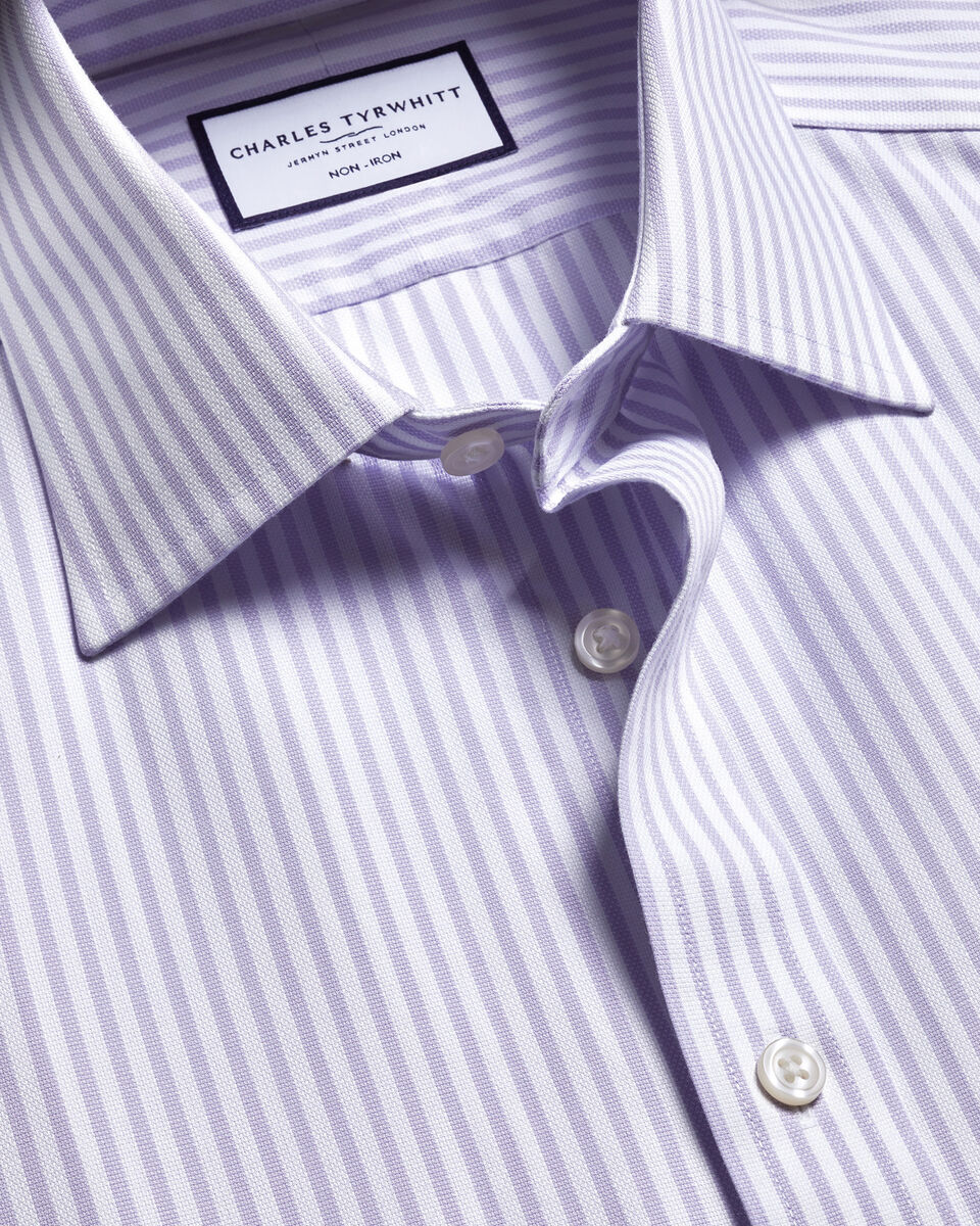 Non-Iron Royal Oxford Stripe Shirt - Lilac