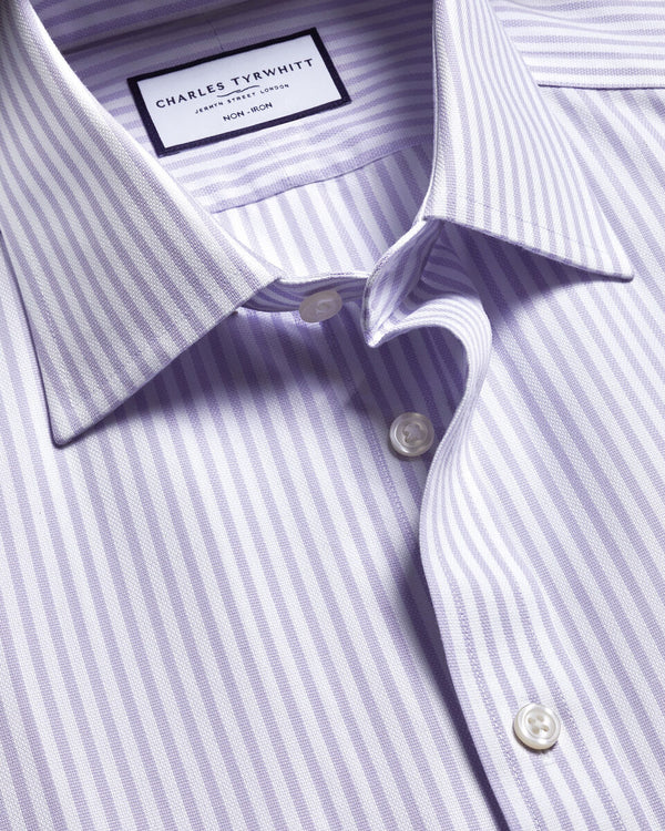 Non-Iron Royal Oxford Stripe Shirt - Lilac