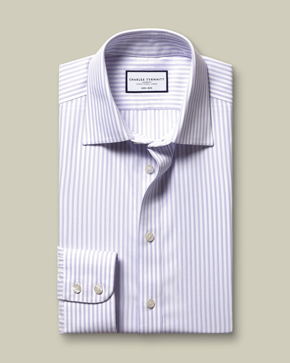 Non-Iron Royal Oxford Stripe Shirt - Lilac