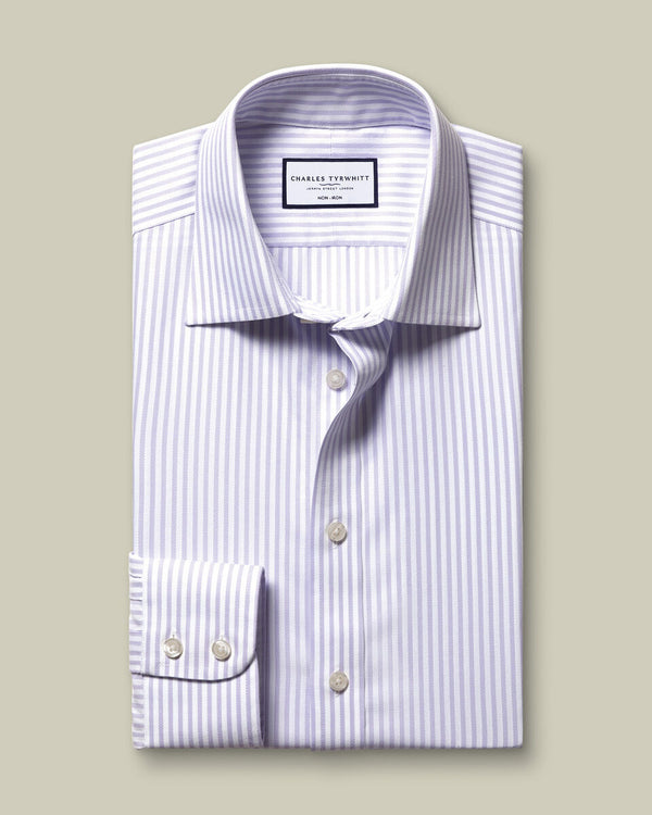 Non-Iron Royal Oxford Stripe Shirt - Lilac