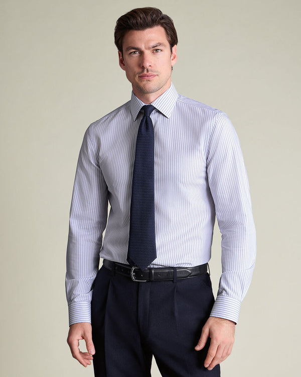Non-Iron Royal Oxford Stripe Shirt - Lilac
