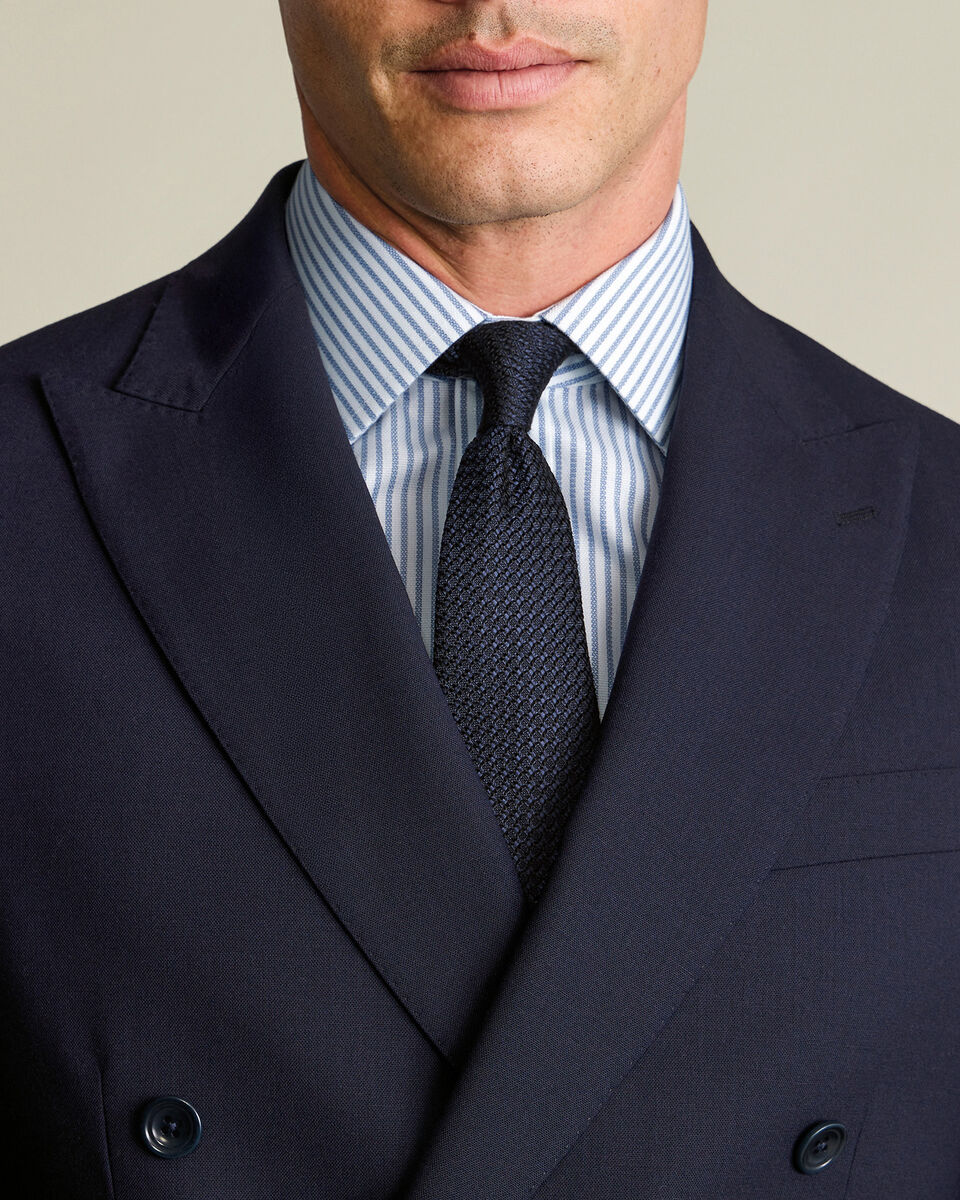Non-Iron Royal Oxford Stripe Shirt - Indigo Blue