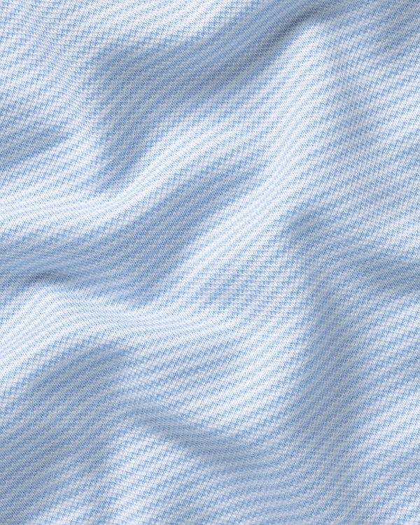 England Rugby Stripe Pique Polo - Sky Blue