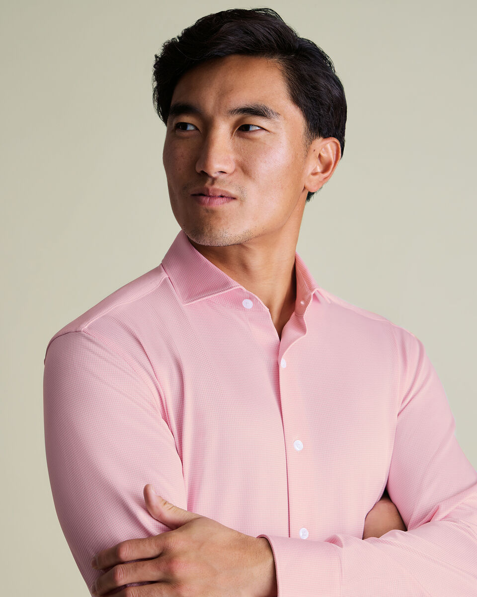 Performance Stretch Shirt - Light Pink & White