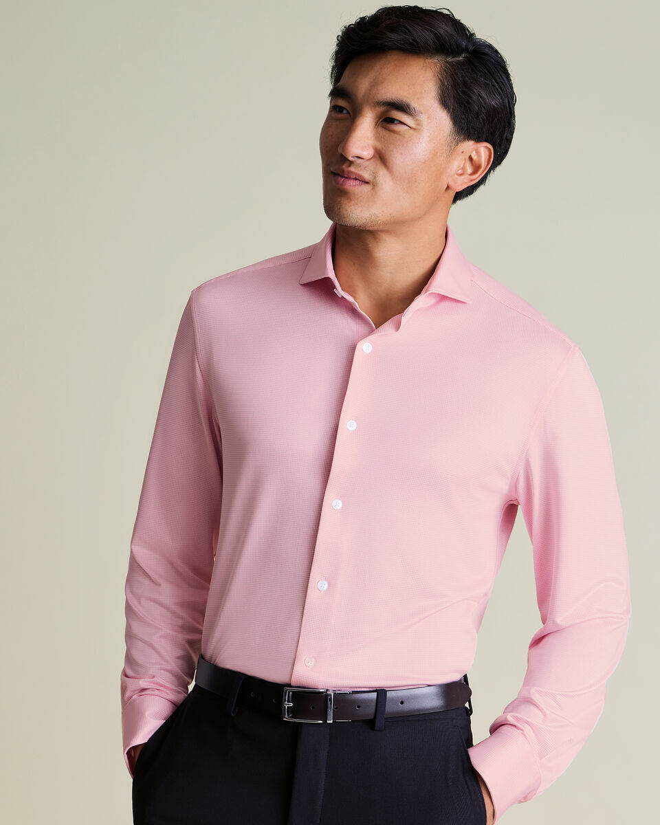 Performance Stretch Shirt - Light Pink & White Secondary image