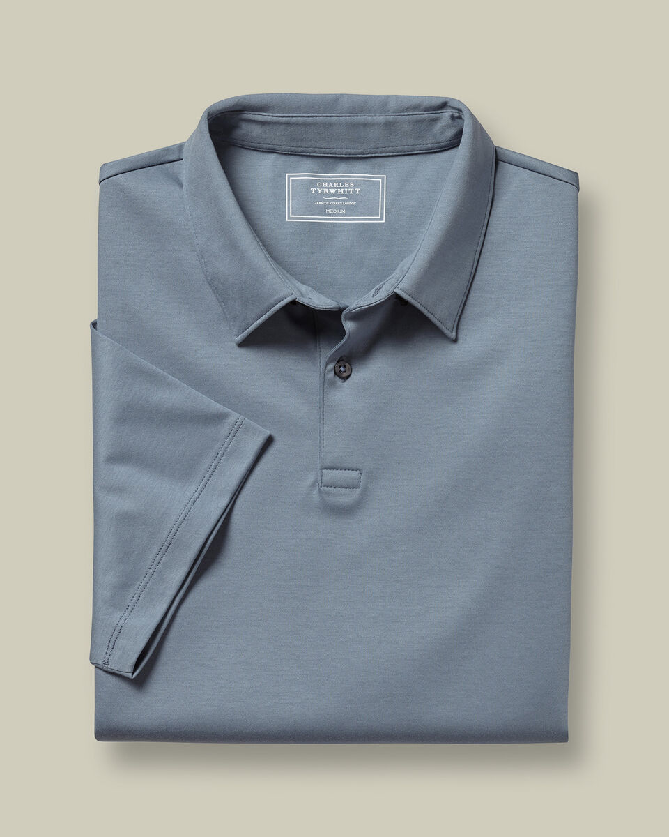 Smart Cotton Polo – Steel Blue