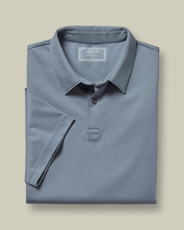 Smart Cotton Polo – Steel Blue