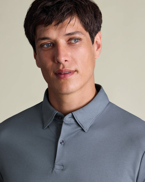Smart Cotton Polo – Steel Blue