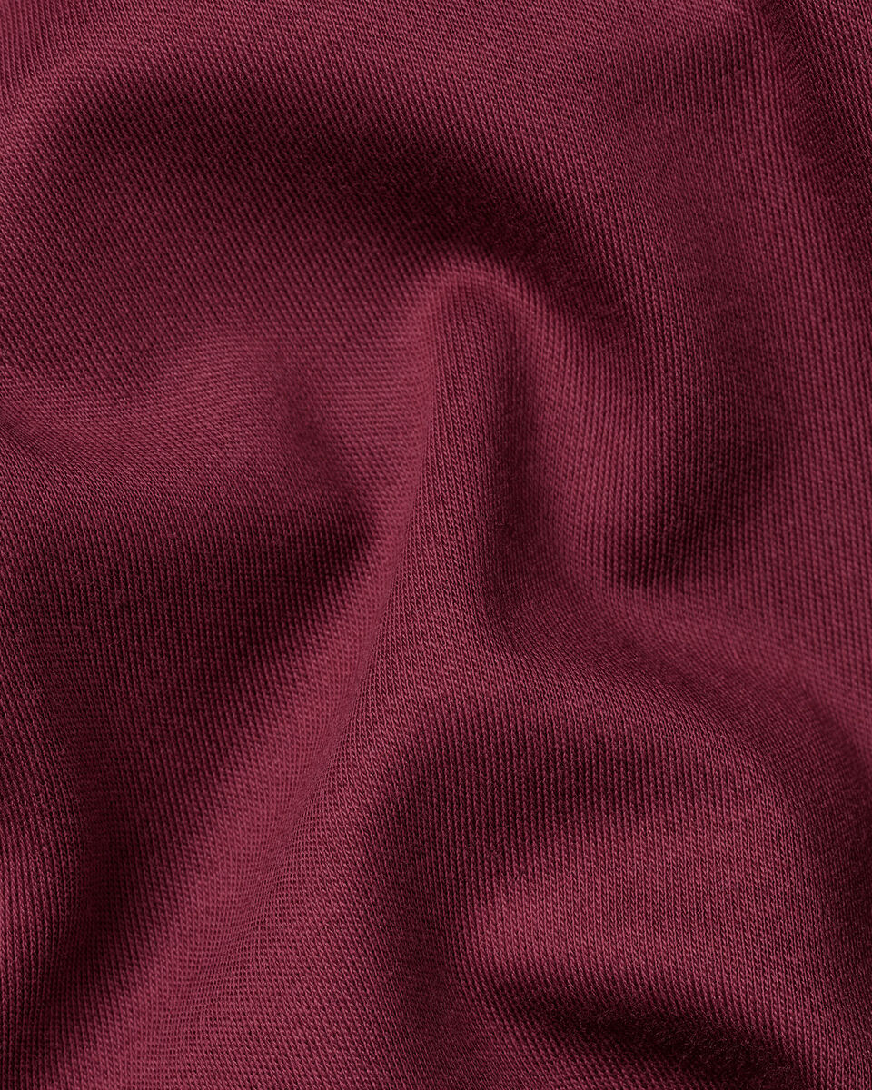 Long Sleeve Smart Cotton Polo - Wine