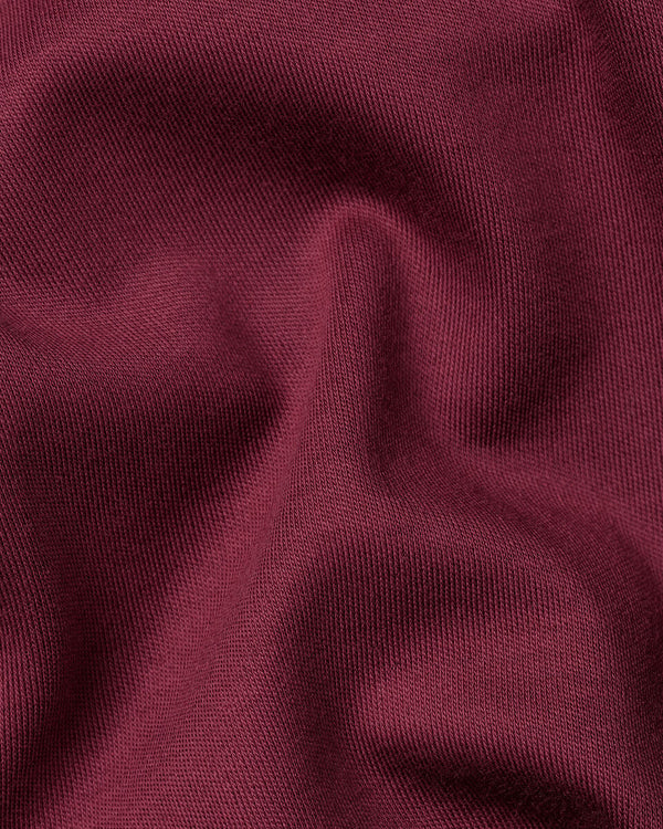 Long Sleeve Smart Cotton Polo - Wine