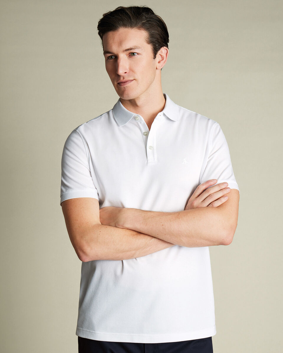 Pique Polo - White