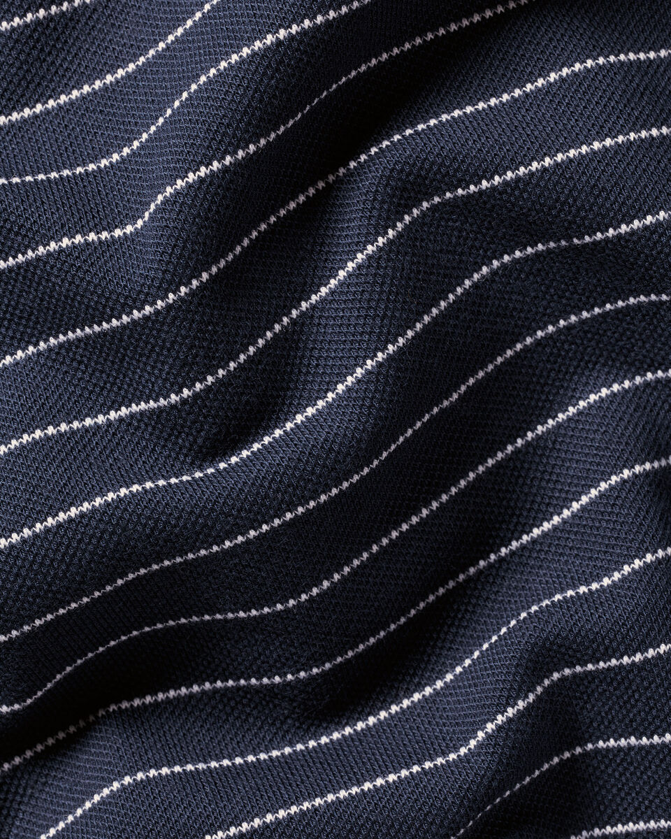 Pique Polo - Navy & White